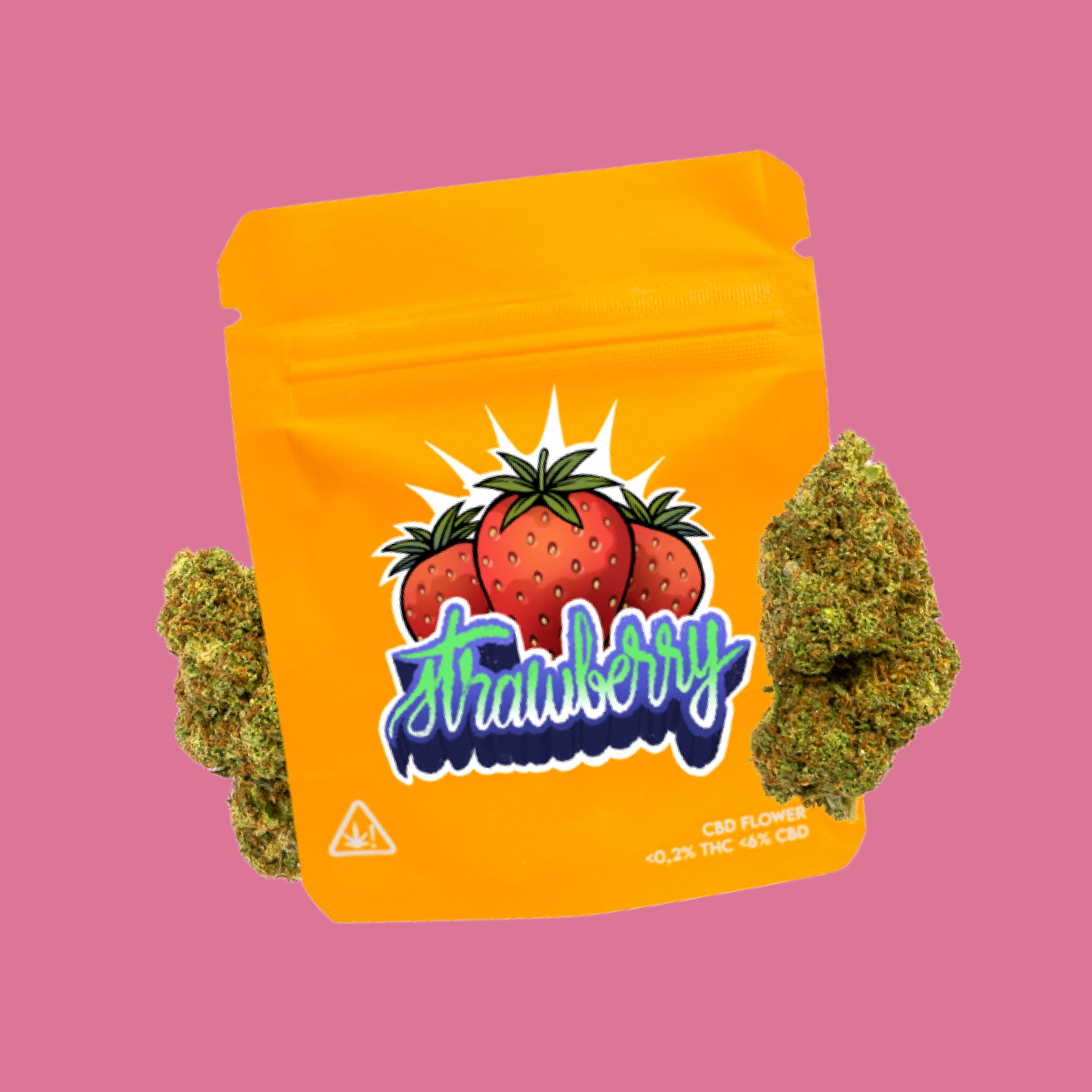 Erdbeer-CBD. CBD-Blütenknospen Erdbeeraroma