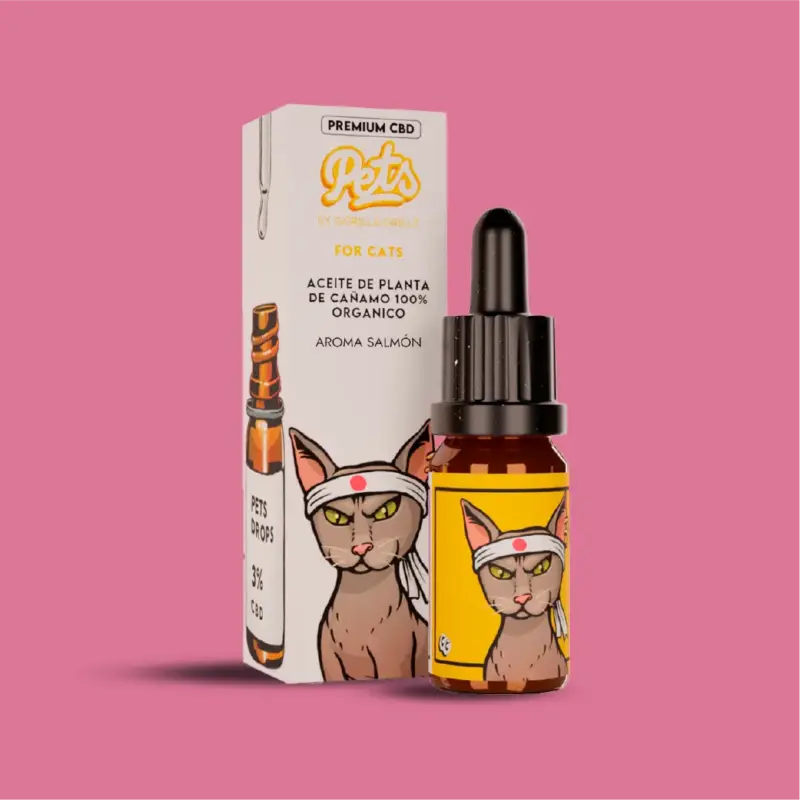 Óleo CBD PETS 3% para gatos sabor salmão