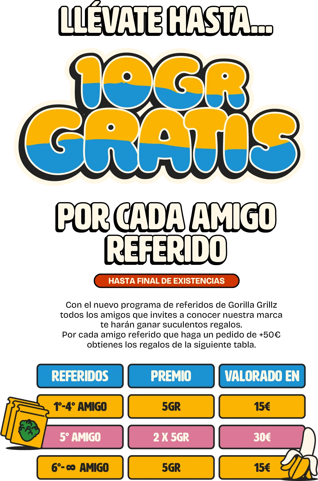 Llévate hasta 14gr gratis por cada amigo referido
